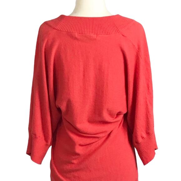 REISS Sweater Pullover Wool Angora Cashmere 3/4 Sleeves Orange Coral Small EUC - Picture 4 of 8